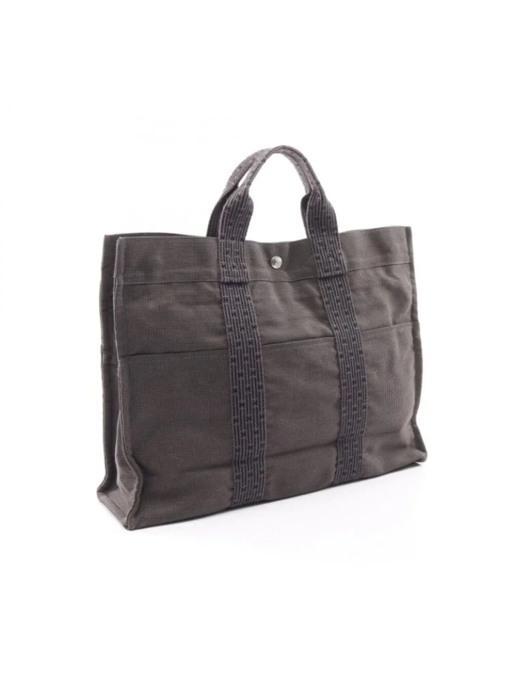 Hermes Tote Her Line MM Gray Canvas